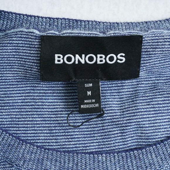 Bonobos Mens Sweater Pullover Crew Neck Lightweight Blue Cotton Size Medium Slim - Picture 4 of 6